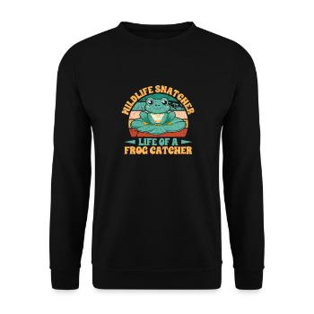 Frog Catcher Mildlife Snatcher Frog - Unisex Pullover - Schwarz - Vorne - Alina (178cm) & Michal (187cm)