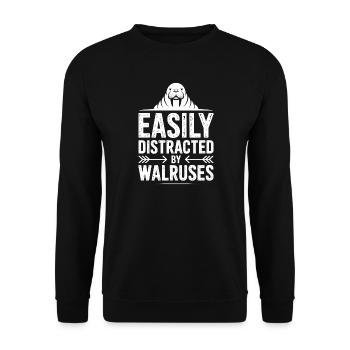 Walrus Sayings Walrus Funny Walrus Gift - Unisex Sweatshirt - black - Front - Alina (178cm) & Michal (187cm)