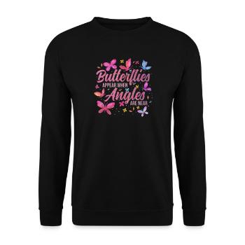 Inspiring Butterfly Monarch Butterfly Garden - Unisex Sweatshirt - black - Front - Alina (178cm) & Michal (187cm)