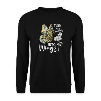 Inspiring Butterfly Monarch Butterfly Garden - Unisex Sweatshirt - black - Front - Alina (178cm) & Michal (187cm)
