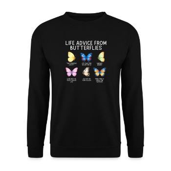 Inspiring Butterfly Monarch Butterfly Garden - Unisex Sweatshirt - black - Front - Alina (178cm) & Michal (187cm)