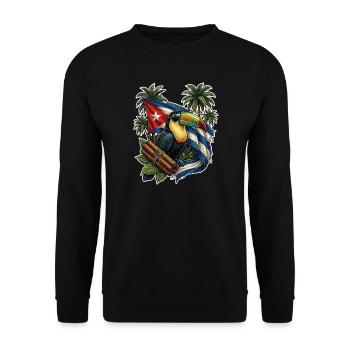 Cigare de toucan de Cuba - Sweat-shirt Unisexe - noir - Devant - Alina (178cm) & Michal (187cm)