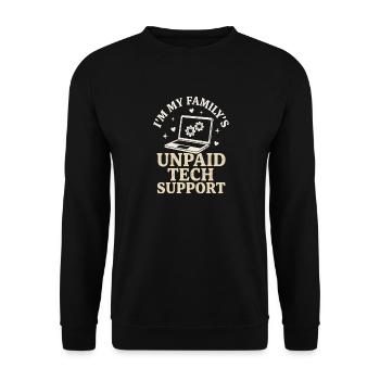 Chemise drôle de nerd IT Support Technique non rémunérée - Sweat-shirt Unisexe - noir - Devant - Alina (178cm) & Michal (187cm)