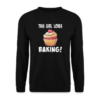 Cette fille adore la pâtisserie - Sweat-shirt Unisexe - noir - Devant - Alina (178cm) & Michal (187cm)