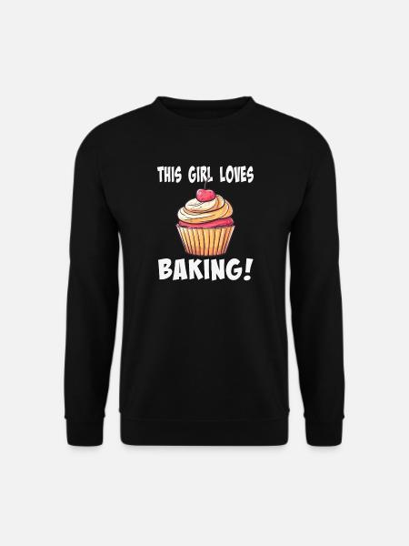This girl loves baking - Unisex Sweatshirt - black