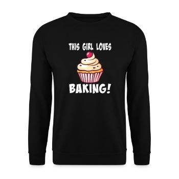 Kuchenliebhaberin Zimt Cupcake - Unisex Pullover - Schwarz - Vorne - Alina (178cm) & Michal (187cm)