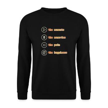 Mindfulness, Moments, Memories, Happiness - Unisex Sweatshirt - black - Front - Alina (178cm) & Michal (187cm)