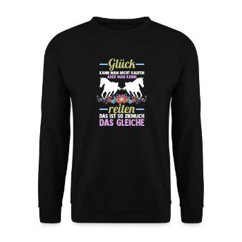 Reiten Pferdeliebhaber Reiterhof Pferde - Unisex Pullover - Schwarz - Vorne - Alina (178cm) & Michal (187cm)