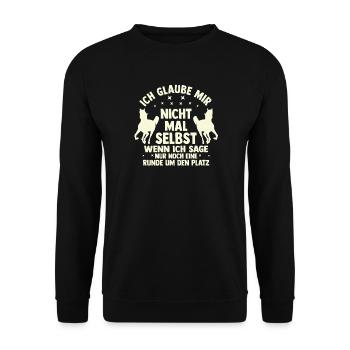 Reiten Pferdeliebhaber Reiterhof Pferde - Unisex Pullover - Schwarz - Vorne - Alina (178cm) & Michal (187cm)