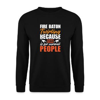 Dancing Vortex Dance School Fire Stick Dancer - Unisex Sweatshirt - black - Front - Alina (178cm) & Michal (187cm)