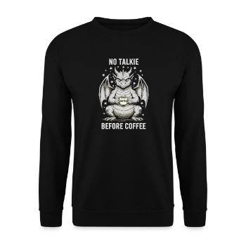 No Conversation Before Coffee Lover Dragon - Unisex Sweatshirt - black - Front - Alina (178cm) & Michal (187cm)
