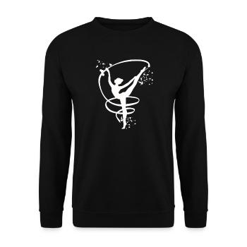 Gymnastin Mit Band Rhythmische Sportgymnastik - Unisex Pullover - Schwarz - Vorne - Alina (178cm) & Michal (187cm)