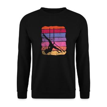 Aerialist Vintage Cloud Swing Trapez - Unisex Pullover - Schwarz - Vorne - Alina (178cm) & Michal (187cm)