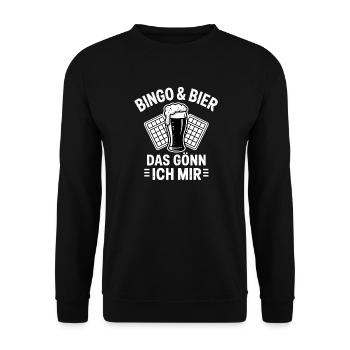 Bingo Player Bingo & Bier Das Gönn Ich Mir Bingo - Unisex Pullover - Schwarz - Vorne - Alina (178cm) & Michal (187cm)