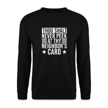 Bingo Player Never Peek Neighbor´s Card Bingo - Unisex Pullover - Schwarz - Vorne - Alina (178cm) & Michal (187cm)