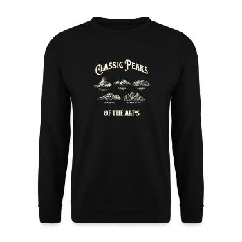 Montagnes anciennes des Sommets des Alpes - Sweat-shirt Unisexe - noir - Devant - Alina (178cm) & Michal (187cm)