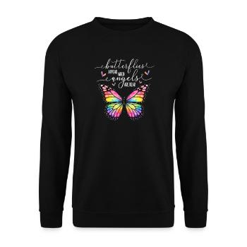 Inspiring butterfly fan graphic - Unisex Sweatshirt - black - Front - Alina (178cm) & Michal (187cm)