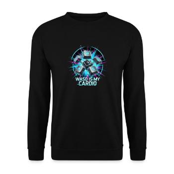 Funny Gaming Keyboard WASD My Cardio Gamer - Unisex Sweatshirt - black - Front - Alina (178cm) & Michal (187cm)