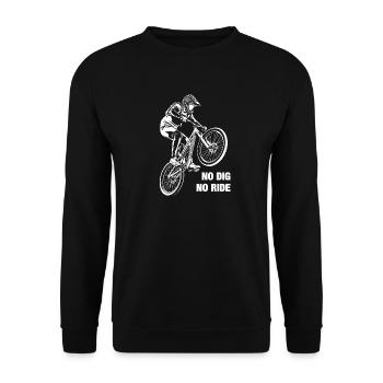 BMX Dirt Jump No Dig No Ride Fahrrad Sprung - Unisex Pullover - Schwarz - Vorne - Alina (178cm) & Michal (187cm)