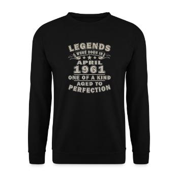 Original 1961 Vintage 1961 Retro Birthday 1961 - Unisex Sweatshirt - black - Front - Alina (178cm) & Michal (187cm)