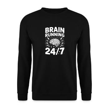 Brain Running ADHS Chaos - Unisex Pullover - Schwarz - Vorne - Alina (178cm) & Michal (187cm)