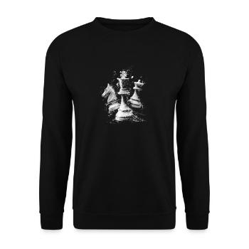 Pièces d’échecs Conception d’explosions Plateau dynamique - Sweat-shirt Unisexe - noir - Devant - Alina (178cm) & Michal (187cm)