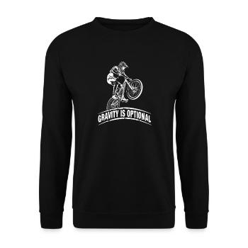 BMX Dirt Jump Gravitiy Is Optional Fahrrad Sprung - Unisex Pullover - Schwarz - Vorne - Alina (178cm) & Michal (187cm)