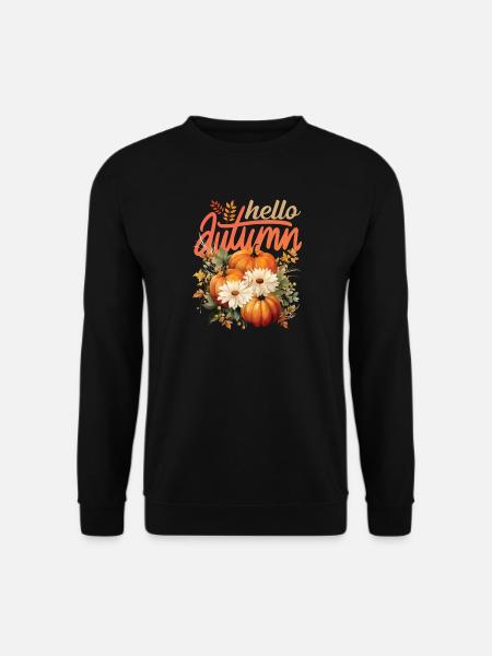Hello Autumn Pumpkin Bouquet - Unisex Sweatshirt - black