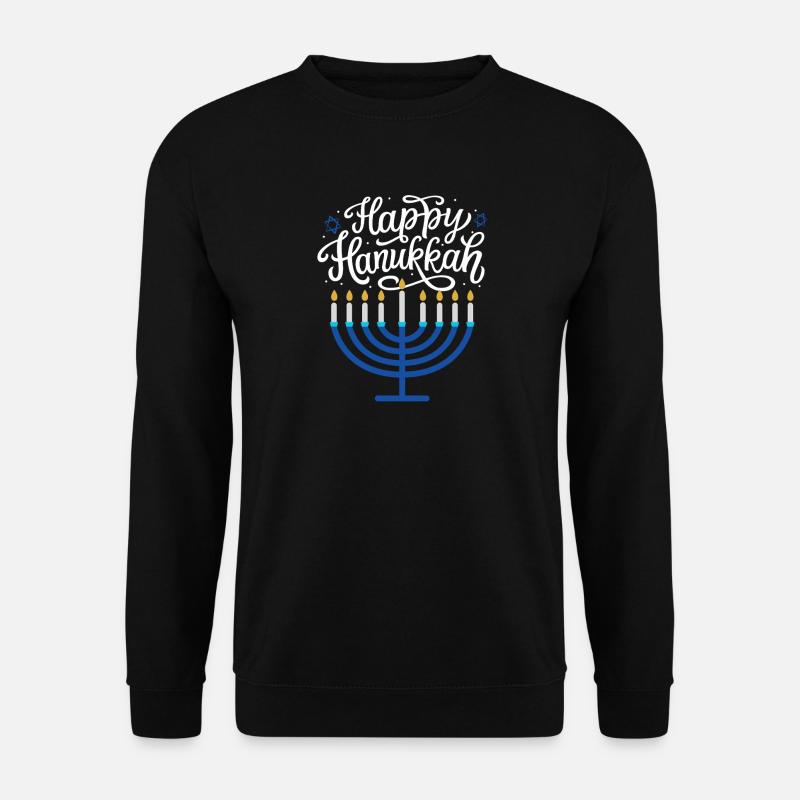 Happy Hanukkah Menorah  - Unisex Sweatshirt - black