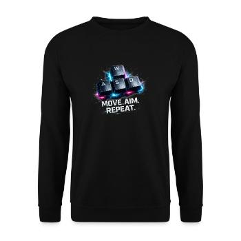 Funny Gaming Keyboard WASD My Cardio Gamer - Unisex Sweatshirt - black - Front - Alina (178cm) & Michal (187cm)