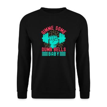 Fitness Fanatics Some Dumb Bells Baby Calisthenics - Unisex Pullover - Schwarz - Vorne - Alina (178cm) & Michal (187cm)
