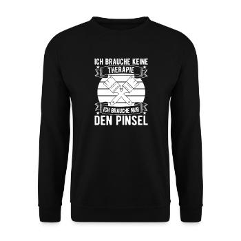 Kunstlehrer Keine Therapie Brauche Nur ein Pinsel - Unisex Pullover - Schwarz - Vorne - Alina (178cm) & Michal (187cm)