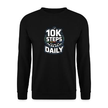 10k Steps Daily - Unisex Sweatshirt - black - Front - Alina (178cm) & Michal (187cm)