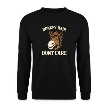 Donkey Lover Donkey Funny Donkey Farm Animal - Unisex Sweatshirt - black - Front - Alina (178cm) & Michal (187cm)