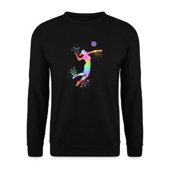 Volley-ball féminin Joueuse de volley-ball : Volley-ball de plage - Sweat-shirt Unisexe - noir - Devant - Alina (178cm) & Michal (187cm)