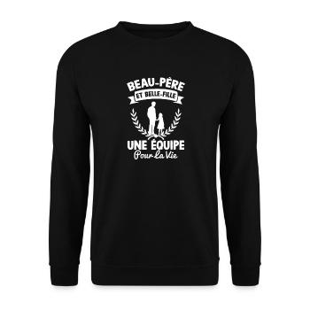 Beau Père Belle Fille Famille Cadeau Papa Fille - Sweat-shirt Unisexe - noir - Devant - Alina (178cm) & Michal (187cm)
