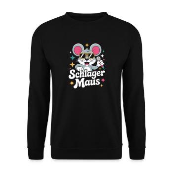 Schlager Maus Party Crew JGA Frauen Schlagermaus - Unisex Pullover - Schwarz - Vorne - Alina (178cm) & Michal (187cm)