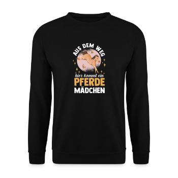 Reiten Pferdeliebhaber Reiterhof Pferde - Unisex Pullover - Schwarz - Vorne - Alina (178cm) & Michal (187cm)