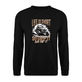 UTV Tout-Terrain Boy Men 4 Wheels Side by Side - Sweat-shirt Unisexe - noir - Devant - Alina (178cm) & Michal (187cm)