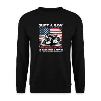 UTV Tout-Terrain Boy Men 4 Wheels Side by Side - Sweat-shirt Unisexe - noir - Devant - Alina (178cm) & Michal (187cm)