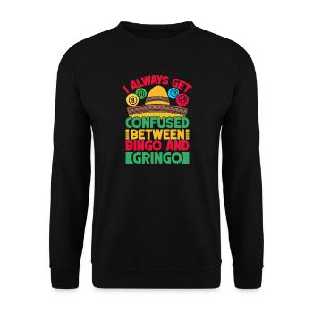 Bingo Game Get Confused Bingo & Gringo Bingo - Unisex Sweatshirt - black - Front - Alina (178cm) & Michal (187cm)