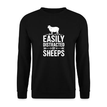 Sheep Sayings Sheep Funny Sheep Gift - Unisex Sweatshirt - black - Front - Alina (178cm) & Michal (187cm)