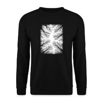 Perspective des arbres forestiers Camping en plein air nature - Sweat-shirt Unisexe - noir - Devant - Alina (178cm) & Michal (187cm)