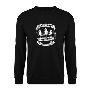 Küsten Mafia Strandpromenade Lustig - Unisex Pullover - Schwarz - Vorne - Alina (178cm) & Michal (187cm)