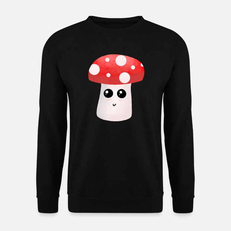 Kawaii Mushroom Buddy with Dots - Unisex Sweatshirt - black