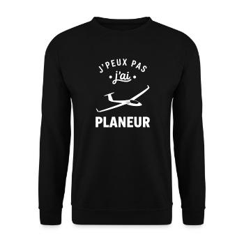 J'peux pas j'ai planeur - Sweat-shirt Unisexe - noir - Devant - Alina (178cm) & Michal (187cm)