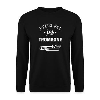 J'peux pas j'ai trombone - Sweat-shirt Unisexe - noir - Devant - Alina (178cm) & Michal (187cm)