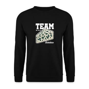 Team Stinkekäse - Unisex Pullover - Schwarz - Vorne - Alina (178cm) & Michal (187cm)