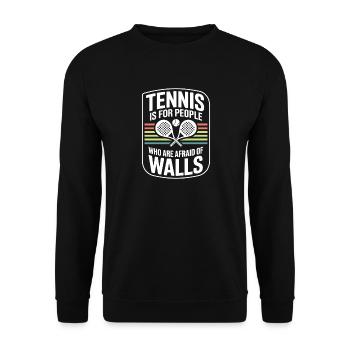 Padel Tennis Is For People Who Are Afraid Of Walls - Unisex Sweatshirt - black - Front - Alina (178cm) & Michal (187cm)