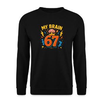 Six Seven Italian Brainrot Brain Humor Meme Funny - Unisex Sweatshirt - black - Front - Alina (178cm) & Michal (187cm)